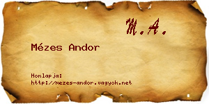 Mézes Andor névjegykártya