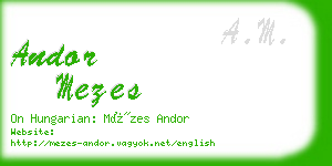 andor mezes business card